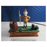 8" Cast Iron TRICK DOG Mechanical Bank