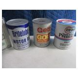 (3) Metal Vintage Oil Can Coin Banks UNIQUE