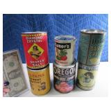 (6) Canned Goods Looking Metal Coin Banks