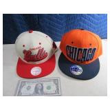 (2) Vtg CHICAGO BULLS & BEARS Snap Back Hats
