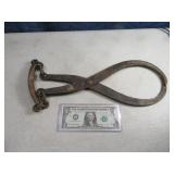 Antique 16" Metal Ice Tongs