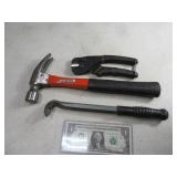 (3) Craftsman Tools Hammer~NailBar~Cutter