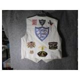 Leather Womes 4XL Vest w/ Harley Patches & Pins $$