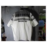 HARLEY Mens szXL Collar Shirt Wht/Gray