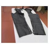 Black Leather szXL Motorcycle Riding Chaps