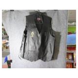Leather mens XXL Vest w/ US ARMY Insignia EXC $$