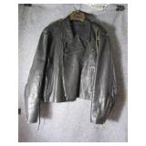 Leather WomensLG LIZARD Coat FoldOverZip $$ NICE