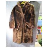 Early Vintage FurLook Long Coat *no tags* Interest