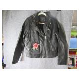 CI SONO Womens MD LeatherLook Jacket w/ Roses