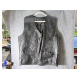 Leather mens3XL Black Vest