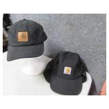 (2) Blk CARHARTT Billed Winter EarCover Hats