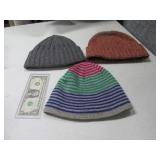 (3) LANDS END Womens Winter Stocking Hats EXC
