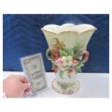 FITZ & FLOYD 10" Vintage Holiday Vase EXC