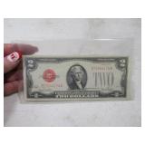 1928 RedSeal $2 Silver Certificate Bill
