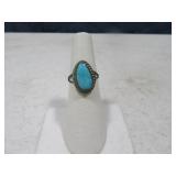 PAWN Silver w/ Turquoise sz5 Petite Ring