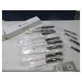 New 12pc CUTCO Kitchen Knife SET BrownHandle $$