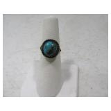 Pawn Silver sz5 Round Turquoise Stone Ring