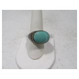 Sterling sz8.75 Ring w/ Large Blue Stone 8.8g