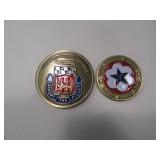 (2) Military Type Challenge Coins