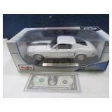 68 Ford Mustang GT Cobra Jet White Diecast 1:18 EC