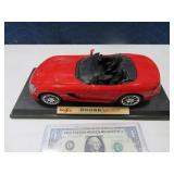 Dodge Viper SRT-10 Red Diecast Car on Stand 9.5"