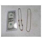 (2) Sterling Silver 14" Necklaces