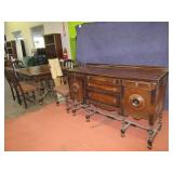 (2) Antique Dining Room Table & Sideboard NICE