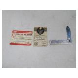 (3) 50s/60s BOY SCOUT Knife & Member Cards