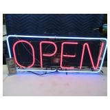 Vtg Neon OPEN 36"x16" Window Sign NICE *NO SHIP*