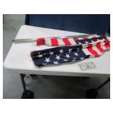 (2) 3x5 USA Cloth Flags w/ Flagpole