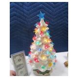 Vintage 12" Ceramic Christamas Tree w/ Birds