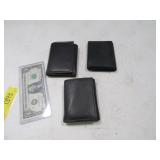(3) New TriFold Leather Wallets