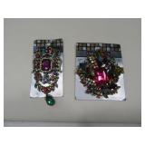 (2) New Beautiful MetalGallery Bling Pins $30+