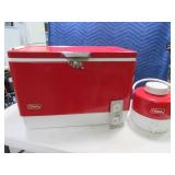 (2) Red Classic Metal COLEMAN Cooler NICE