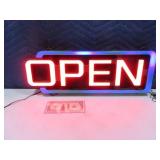 22"x7.5" Lighted OPEN Window Sign NICE