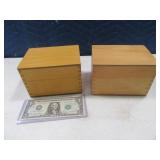 (2) Wood Dovetailed 6" Recipe Stash Boxes BB