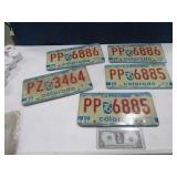(2) 1975 BiCentennial CO Sequential License Plates