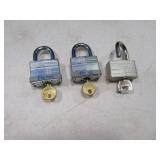 (3) asst PadLocks Locks