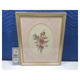 15x18 Flower Framed Art ETCHED GLASS