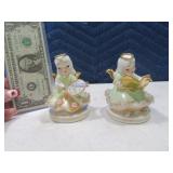 (2) 50s era NAPCO Angel Pottery Figurines Detail $