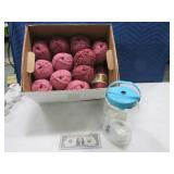 (12) Rolls Pinkish New Yarn w/ New Dispenser