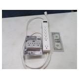 (2) New 3way Plug & Power Bar