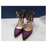 New Womens sz8 ERI JUNIOR Plum High Heels Shoes