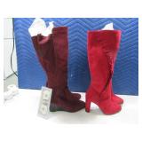 (2) New Womens sz7.5 Reddish High Rise Boots