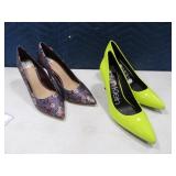 (2) BINI & KLEIN womens sz8 High Heel Shoes Bright