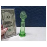 Green DepressionGlass Type 6" Perfume Bottle