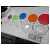 5pc Glsss Lidded Nesting Bowl Mix Set 6" & down