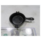Anitque 3" Embossed Cast Iron Skillet Ashtray