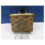 Vintage Eagle Front Unique 10" WickerType Basket