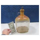 12" Antique Glass Jug w/ PushButton Top